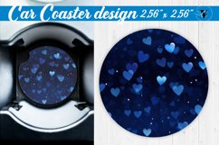 Valentines day Car Coasters | Heart pattern | Blue hearts Product Image 1