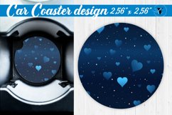 Valentines day Car Coasters | Heart pattern | Blue hearts Product Image 1