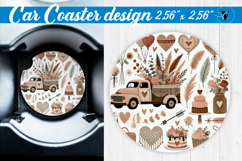 Spring Car Coaster | Valentines Vintage Car Product Image 1