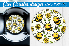 Spring Car Coaster | Cute Bees | Bee pattern Product Image 1