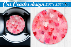 Spring Car Coaster | Hearts pattern Product Image 1