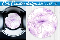 Spring Car Coaster | Peonies pattern Product Image 1