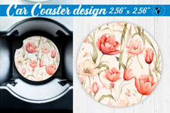 Spring Car Coaster | Peonies pattern Product Image 1