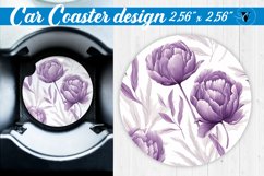 Spring Car Coaster | Peonies pattern Product Image 1