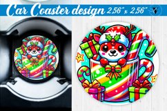 Car Coaster | Christmas Animal in Mug | Rainbow Animals Product Image 1