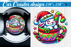 Car Coaster | Christmas Animal in Mug | Rainbow Animals Product Image 1