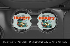 Slow &amp; Hungry Turtle Car Coaster Sublimation Design Product Image 1
