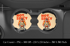 Hot Spicy Car Coaster Sublimation Design Product Image 1