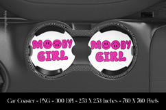 Moody Girl Car Coaster Sublimation Design Product Image 1