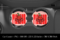 Chilli Flavour Car Coaster Sublimation Design Product Image 1