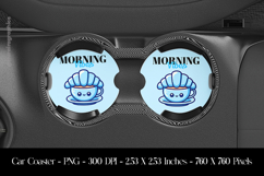 Morning Vibes Car Coaster Sublimation Design Product Image 1