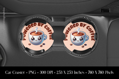 Powered By Coffee Car Coaster Sublimation Design Product Image 1