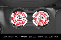 Retro Coffee Cup Enjoy Your Day Car Coaster Sublimation Product Image 1