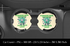 Flourish with Kindness Flower Car Coaster Sublimation Design Product Image 1
