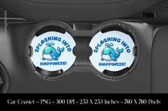 Splashing Inti Happiness Car Coaster Sublimation Design Product Image 1