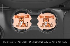 Wild And Cute Car Coaster Sublimation Design Product Image 1