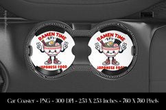 Ramen Time Car Coaster Sublimation Design Product Image 1