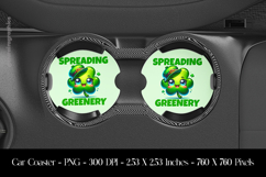 Spreading Greenery Car Coaster Sublimation Design Product Image 1