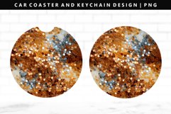 Sequin Keychain And Car Coaster Sublimation Design Product Image 1