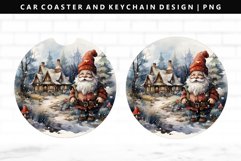 Gnome Keychain And Car Coaster Sublimation Design Product Image 1