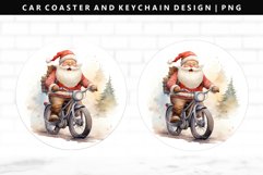 Funny Santa Keychain And Car Coaster Sublimation Design Product Image 1