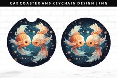 Zodiac Sign Keychain And Car Coaster Sublimation Design Product Image 1