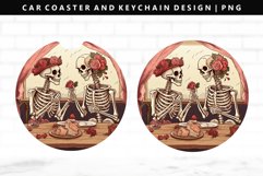 Skull Keychain And Car Coaster Sublimation Design Product Image 1