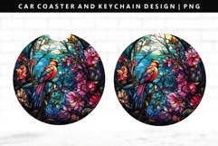 Bird Keychain And Car Coaster Sublimation Design Product Image 1