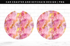 Alcohol Ink Keychain And Car Coaster Sublimation Design Product Image 1