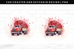 Truck Keychain And Car Coaster Sublimation Design Product Image 1