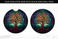 Christmas Tree Keychain And Car Coaster Sublimation Design Product Image 1