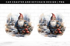Gnome Keychain And Car Coaster Sublimation Design Product Image 1
