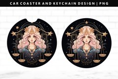 Zodiac Sign Keychain And Car Coaster Sublimation Design Product Image 1