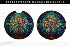 Christmas Tree Keychain And Car Coaster Sublimation Design Product Image 1