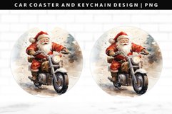 Funny Santa Keychain And Car Coaster Sublimation Design Product Image 1