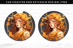 Zodiac Sign Keychain And Car Coaster Sublimation Design Product Image 1