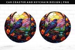 Bird Keychain And Car Coaster Sublimation Design Product Image 1