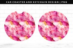 Alcohol Ink Keychain And Car Coaster Sublimation Design Product Image 1