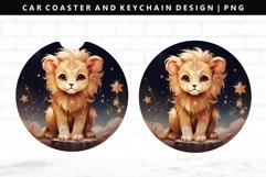 Zodiac Sign Keychain And Car Coaster Sublimation Design Product Image 1