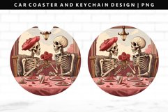 Skull Keychain And Car Coaster Sublimation Design Product Image 1