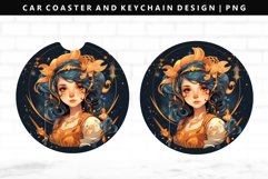 Zodiac Sign Keychain And Car Coaster Sublimation Design Product Image 1