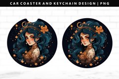 Zodiac Sign Keychain And Car Coaster Sublimation Design Product Image 1
