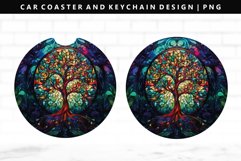 Christmas Tree Keychain And Car Coaster Sublimation Design Product Image 1