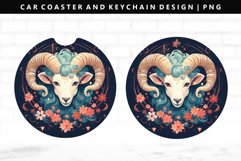 Aries Keychain And Car Coaster Sublimation Design Product Image 1