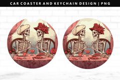 Skull Keychain And Car Coaster Sublimation Design Product Image 1