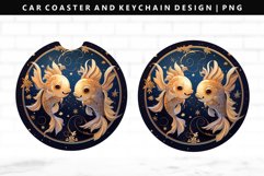 Zodiac Sign Keychain And Car Coaster Sublimation Design Product Image 1