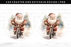 Funny Santa Keychain And Car Coaster Sublimation Design Product Image 1