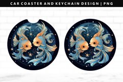 Zodiac Sign Keychain And Car Coaster Sublimation Design Product Image 1