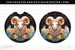 Aries Keychain And Car Coaster Sublimation Design Product Image 1