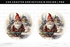 Gnome Keychain And Car Coaster Sublimation Design Product Image 1